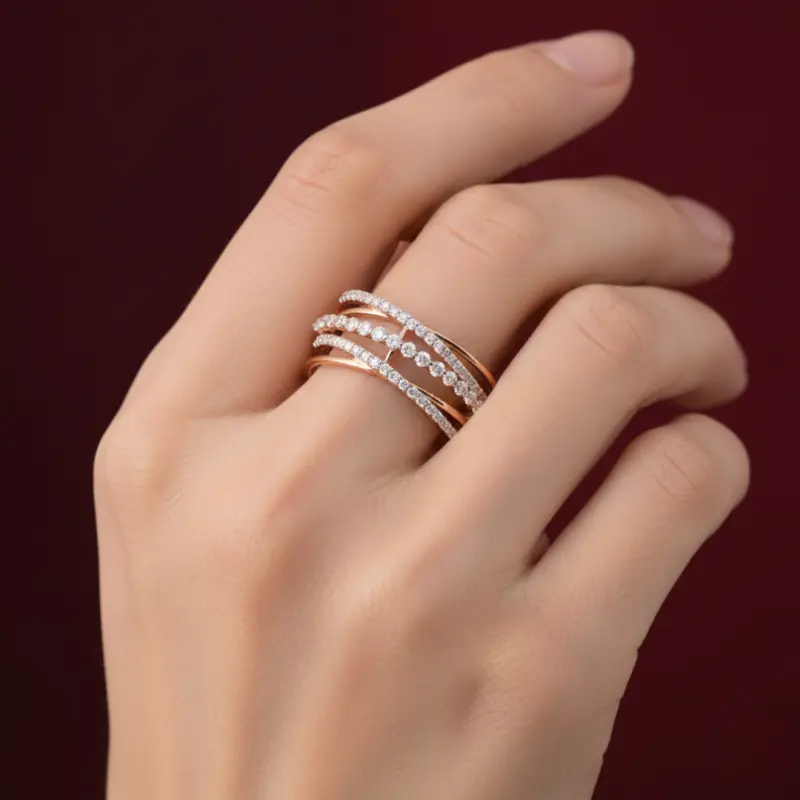 SERAPHINA MULTI-ROW CROSSOVER RING