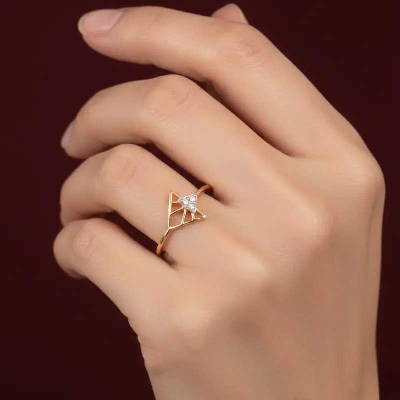 GEOMETRIC PRISM STACKABLE RING