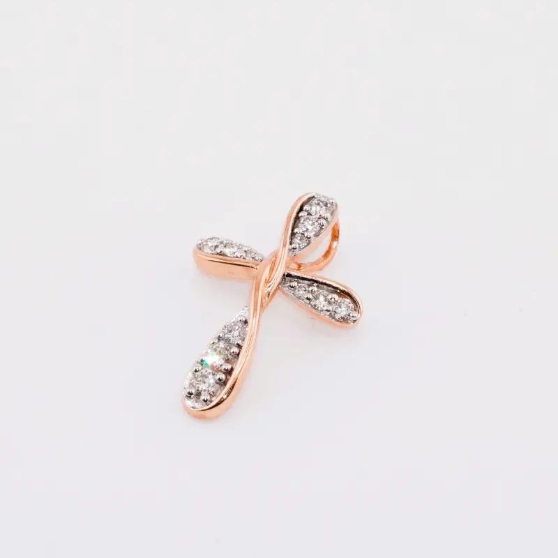 ROSE RIBBON CROSS PENDANT