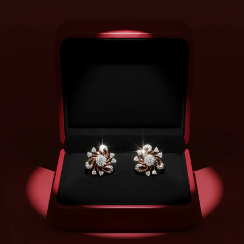 ROSE GOLD STELLAR BLOOM STUDS