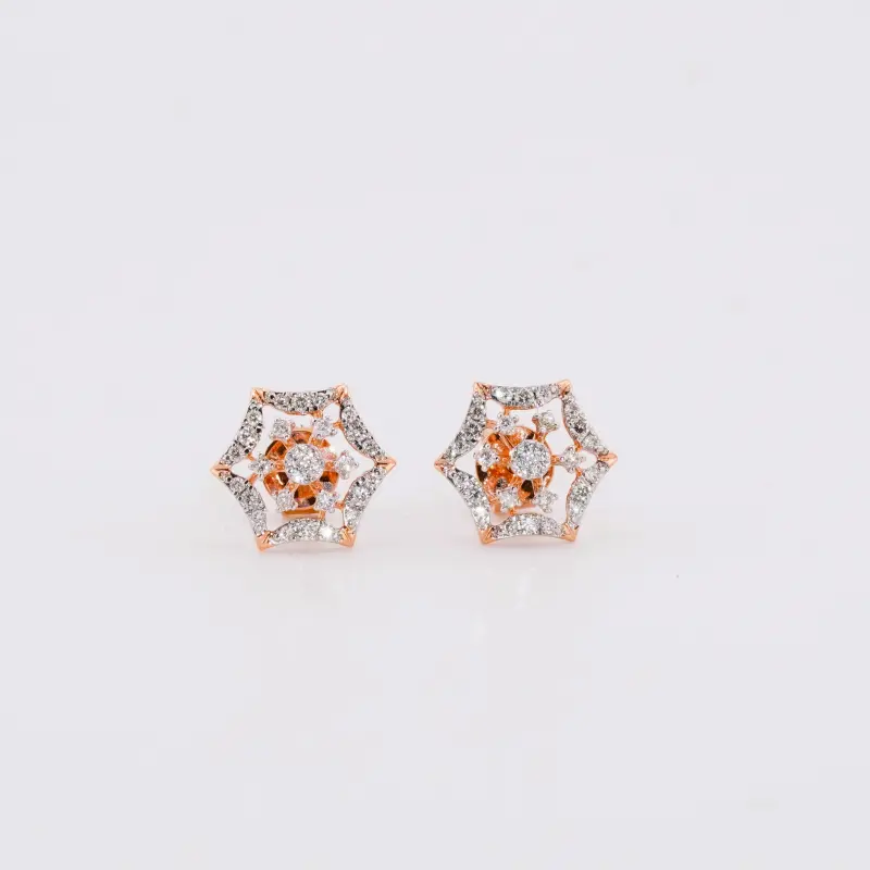 ROSE GOLD HEXAGONAL FROST STUDS
