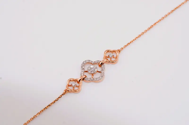 PETAL & PAVE ROSE GOLD BRACELET