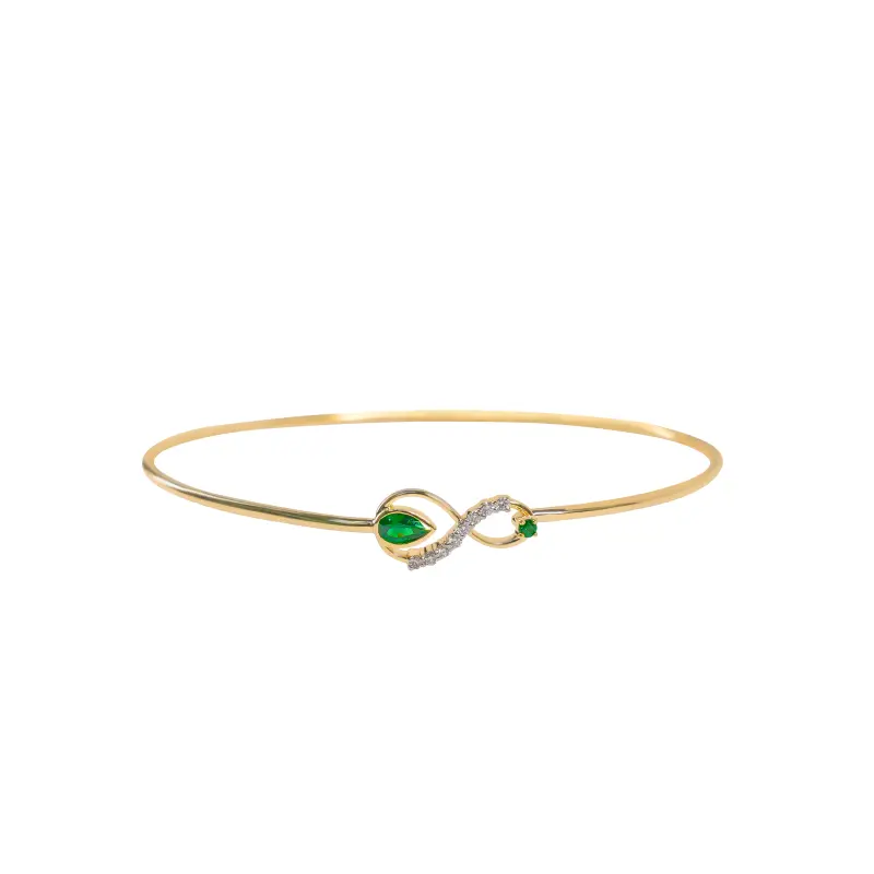 GREEN TWIST INFINITY BANGLE