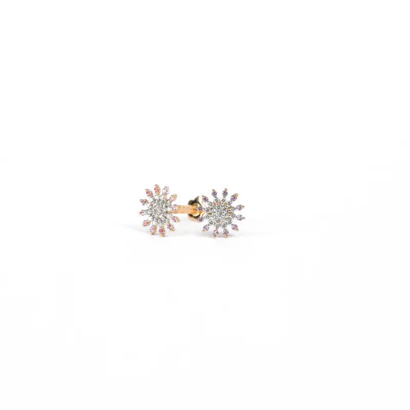 PINK DAHLIA STUDS